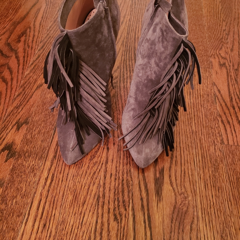 Designer Alexa Wagner fringe suede boots size 40